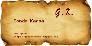 Gonda Karsa névjegykártya